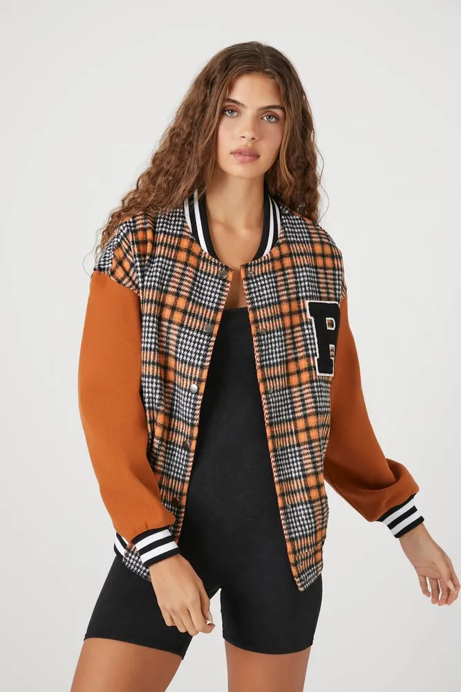 Plaid deals varsity jacket