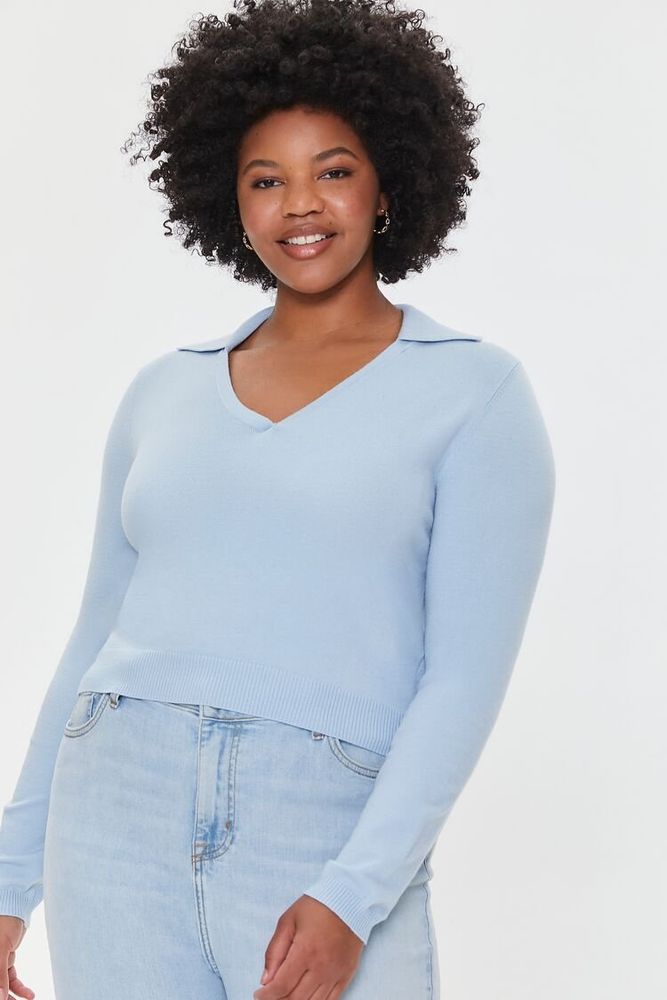 Light blue plus size sweater online