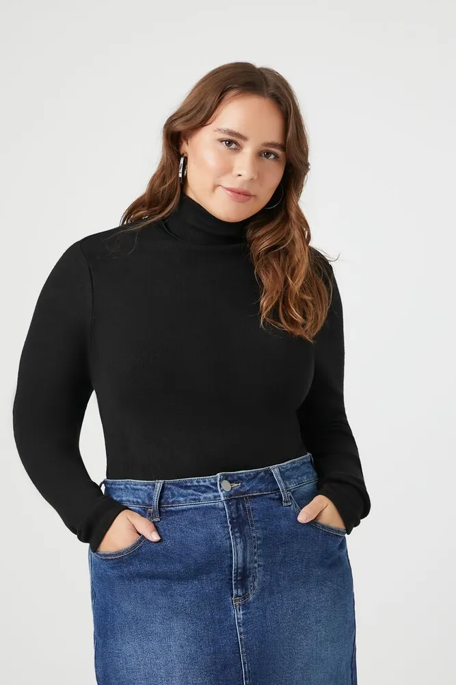 Black lettuce edge turtleneck sale