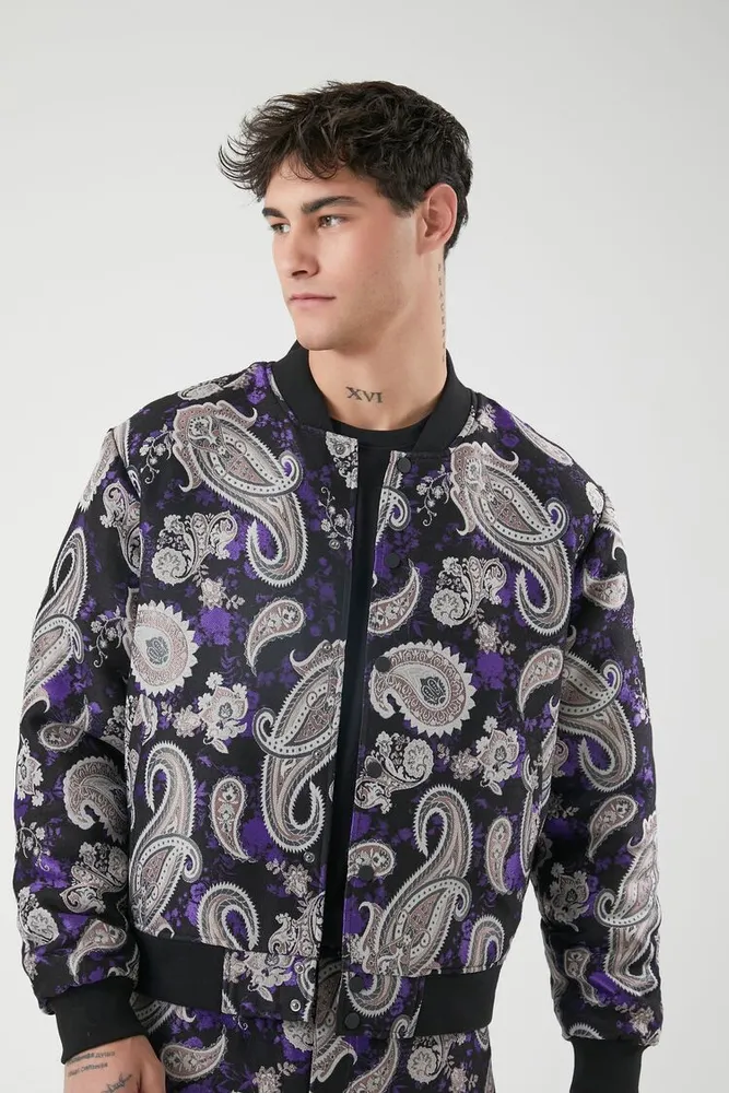 Mens paisley online bomber jacket