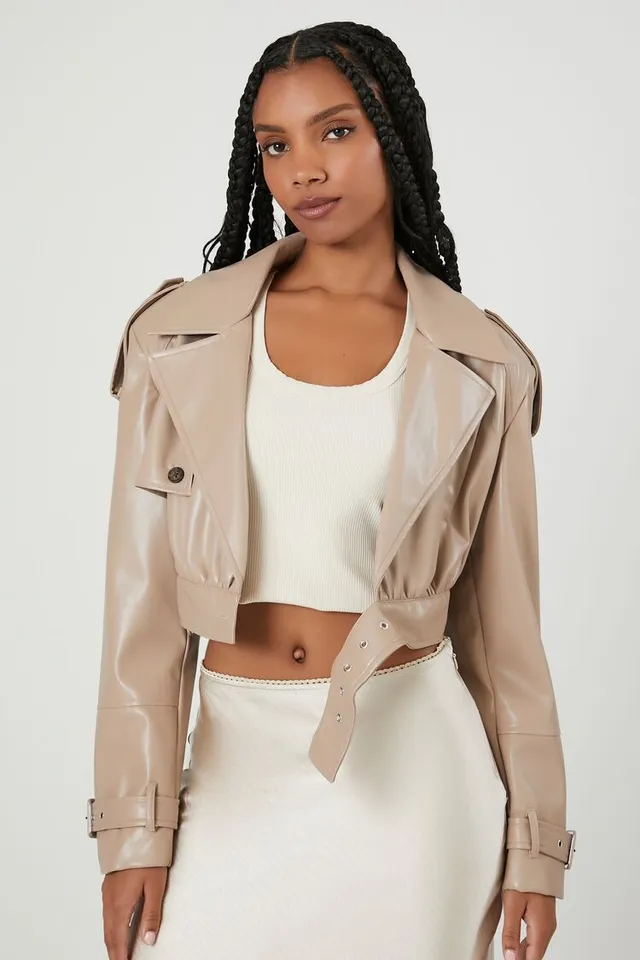 Forever 21 new arrivals cropped leather jacket