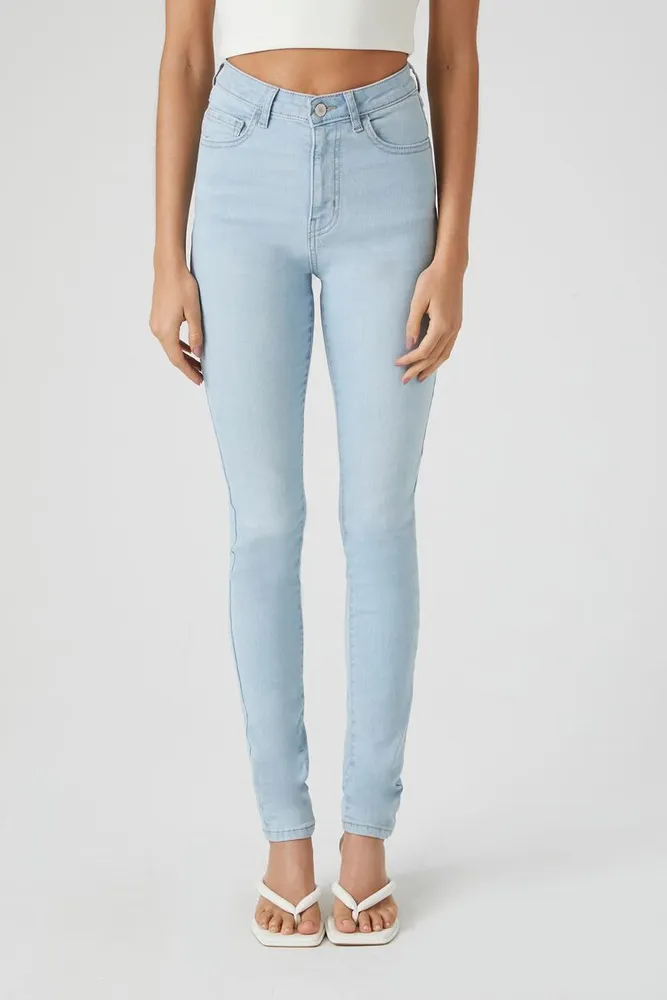 Forever 21 Women s Tall Stretch Denim Skinny Jeans Light Denim