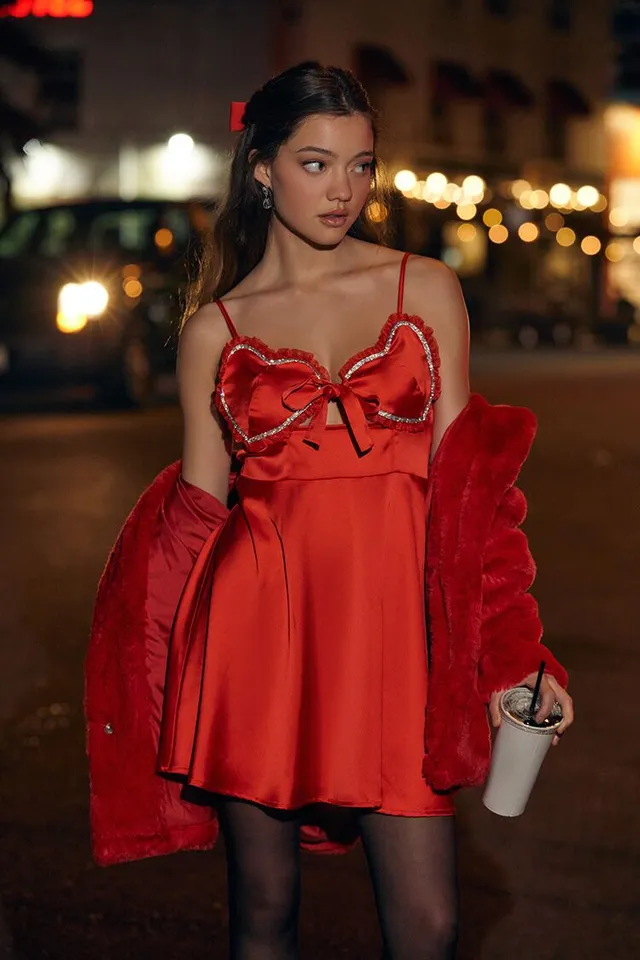 Forever 21 red satin dress outlet