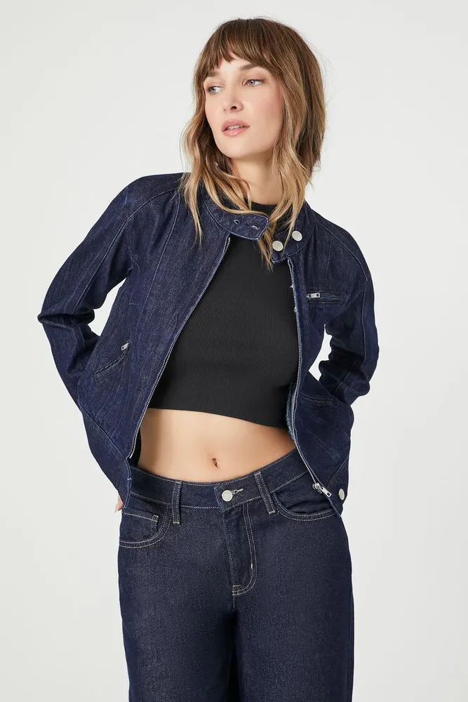 Forever 21 hot sale denim moto jacket
