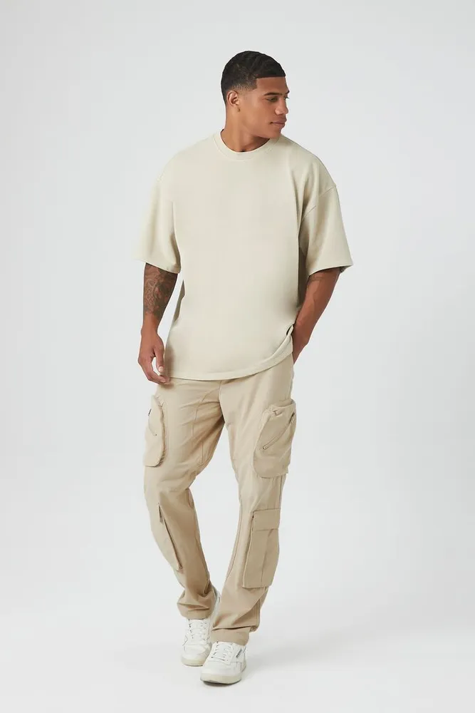 Forever 21 Men Slim Fit Drawstring Cargo Pants in Taupe Large