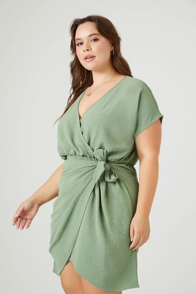 Forever 21 hot sale green wrap dress