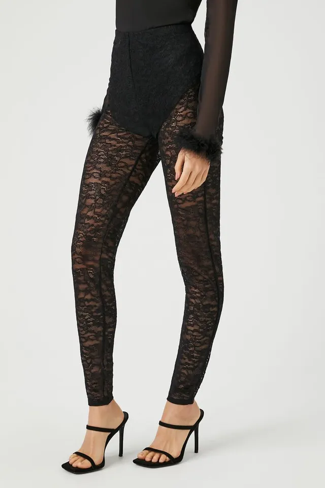 Black lace leggings deals forever 21