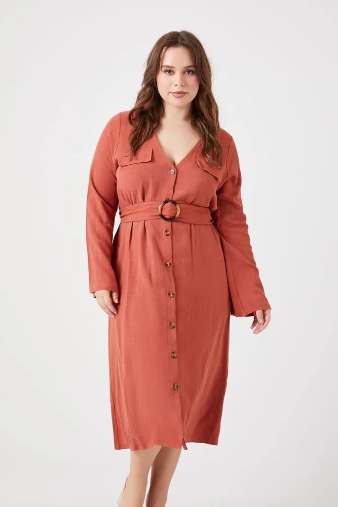 Button front midi best sale dress forever 21