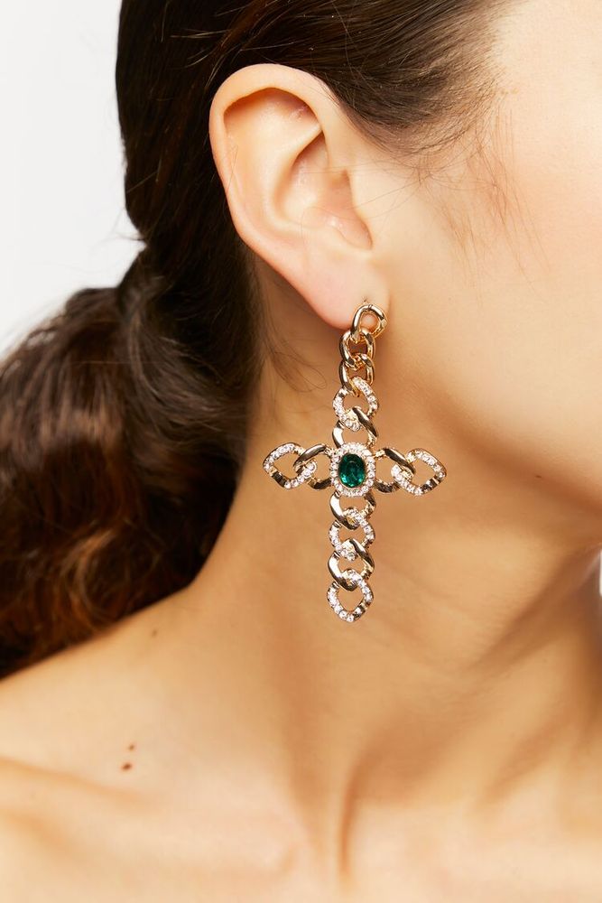 Long cross earrings forever best sale 21