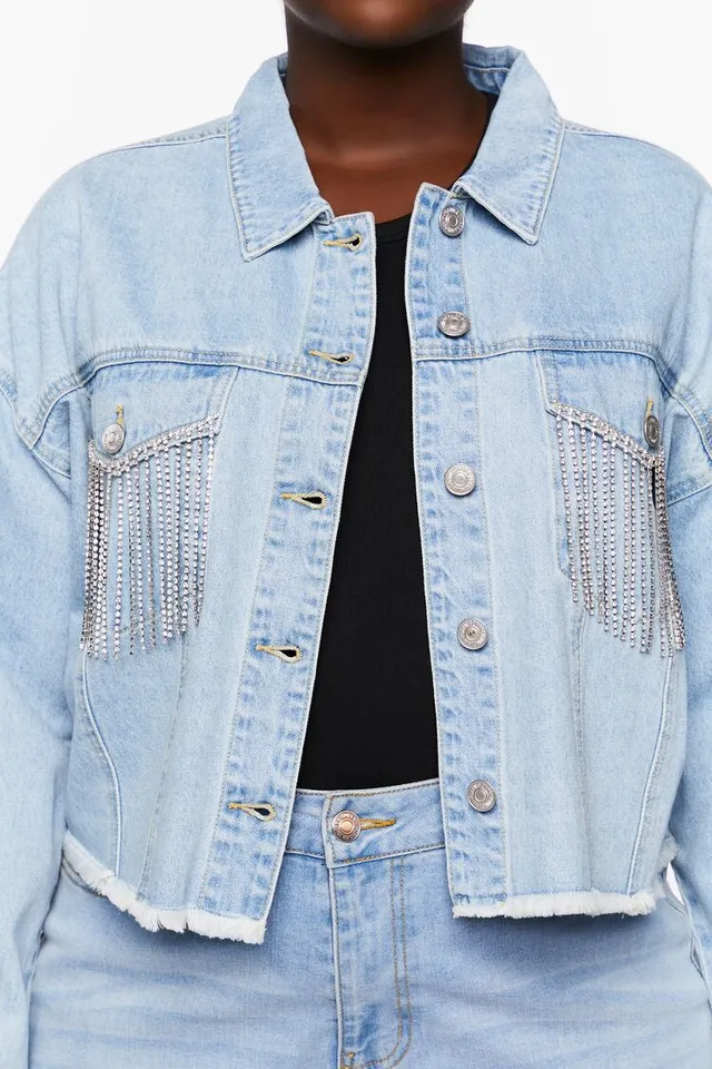 Fringe denim jacket forever 21 shop