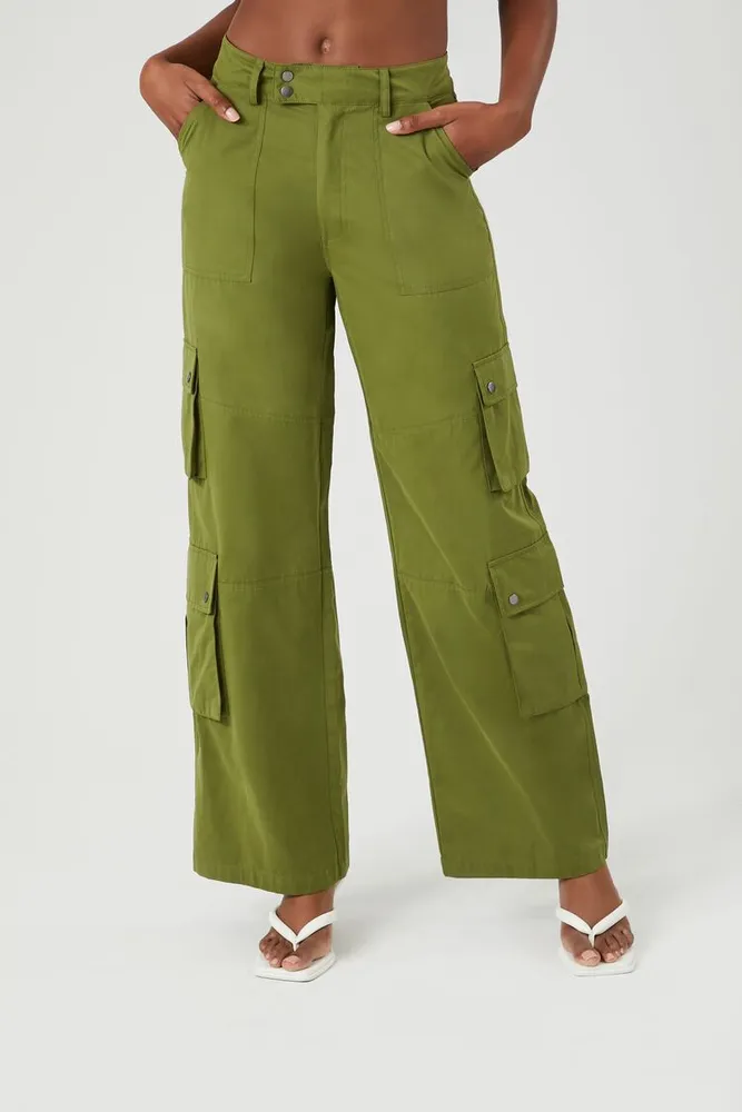Nike Oversized High-Waisted Woven Cargo Pants Black | Women