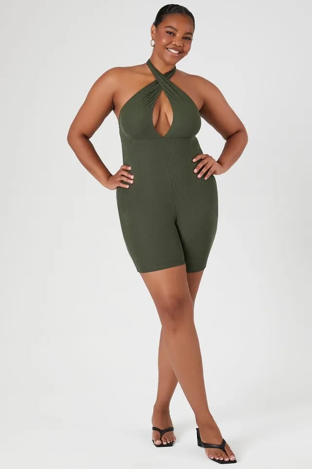 Forever 21 green romper top