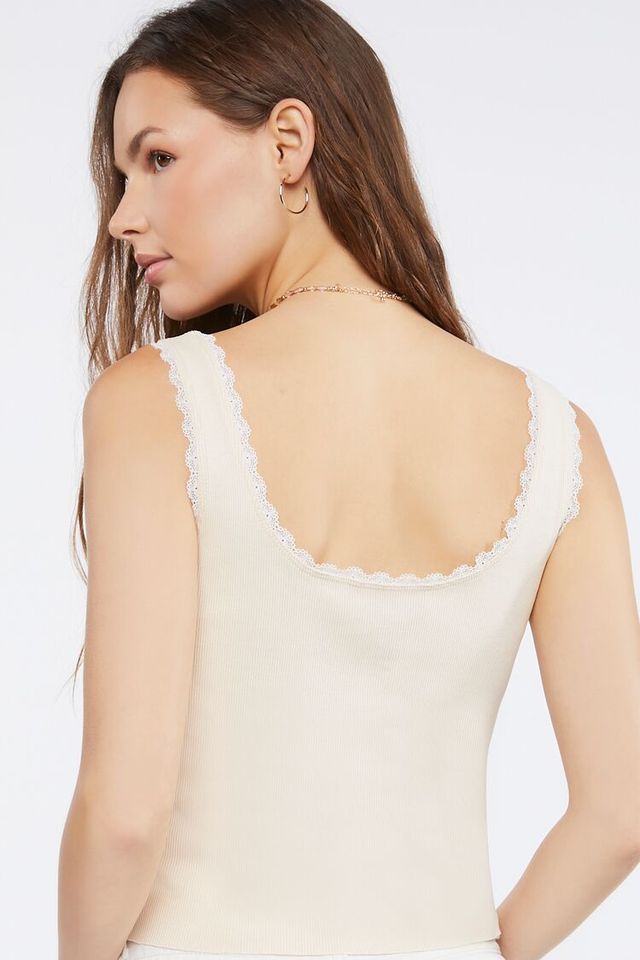 Lace trim tank top hotsell forever 21
