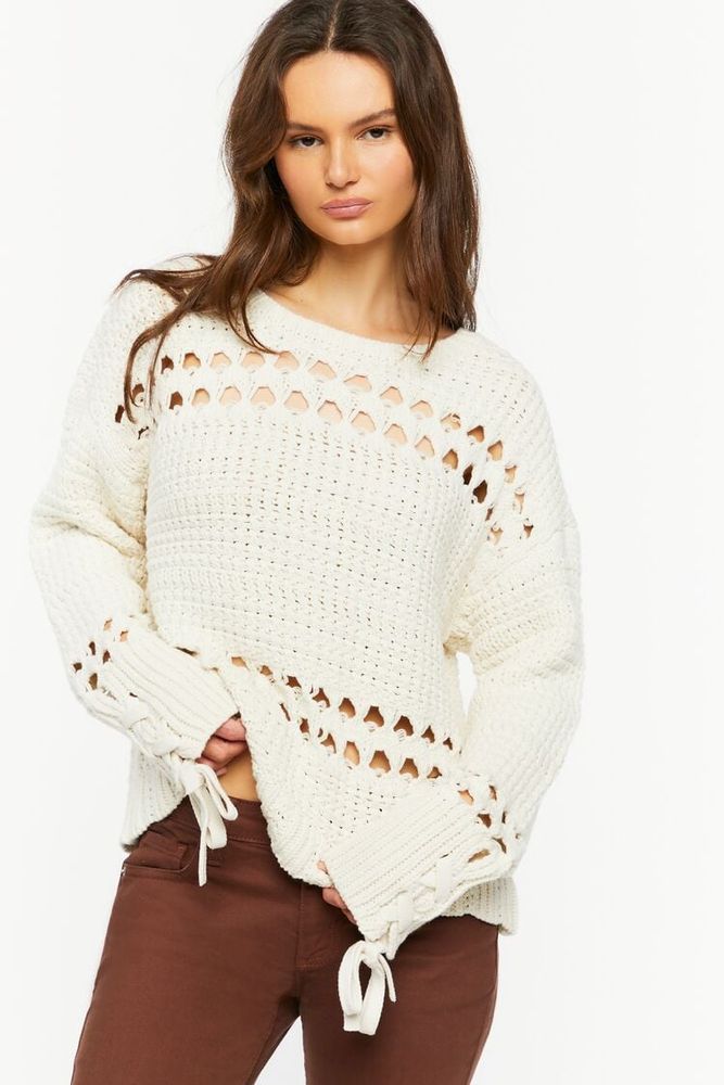 Forever 21 lace up sweater discount