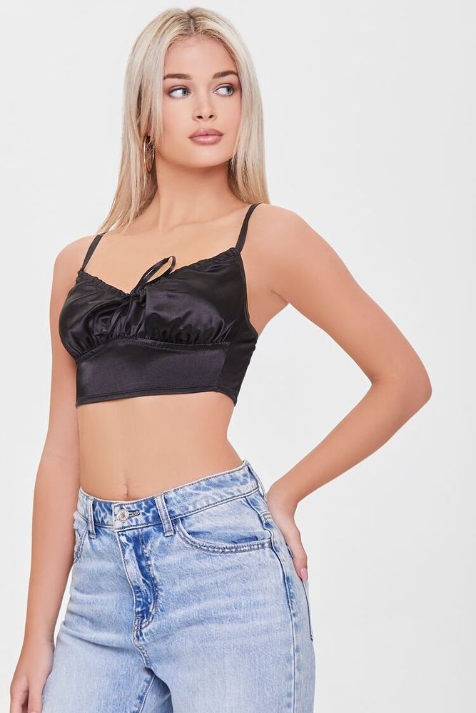Satin crop cami on sale
