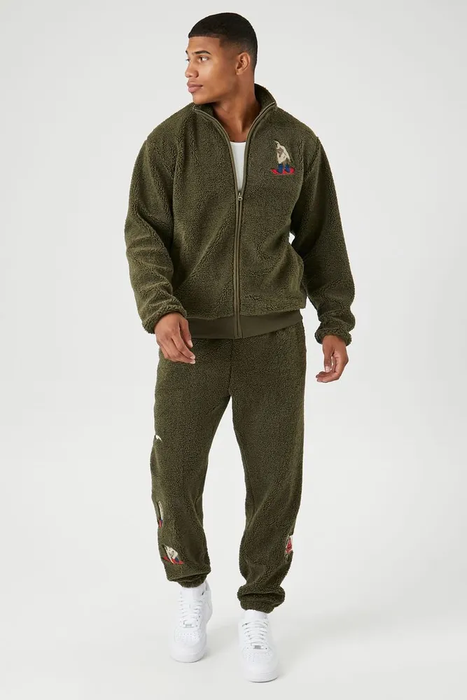 Faux shearling joggers best sale