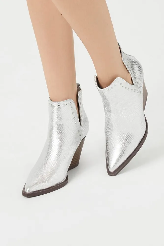 Silver booties new arrivals women