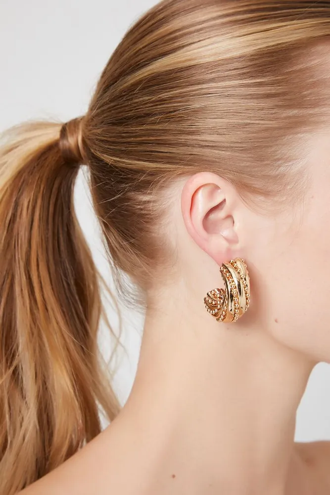 Thick gold hoop shop earrings forever 21