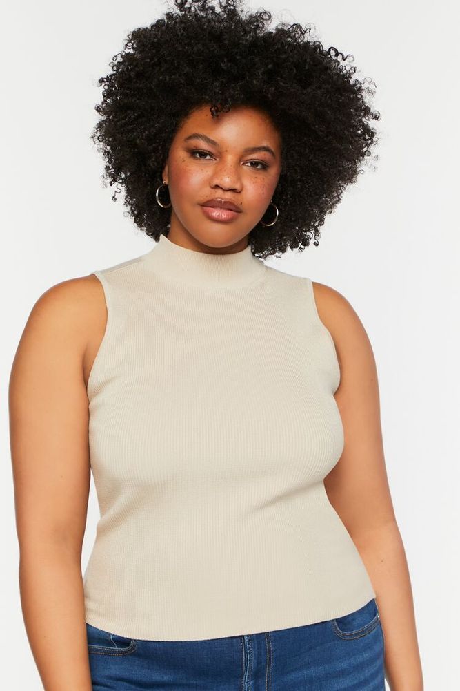 Sleeveless mock turtleneck sweater on sale