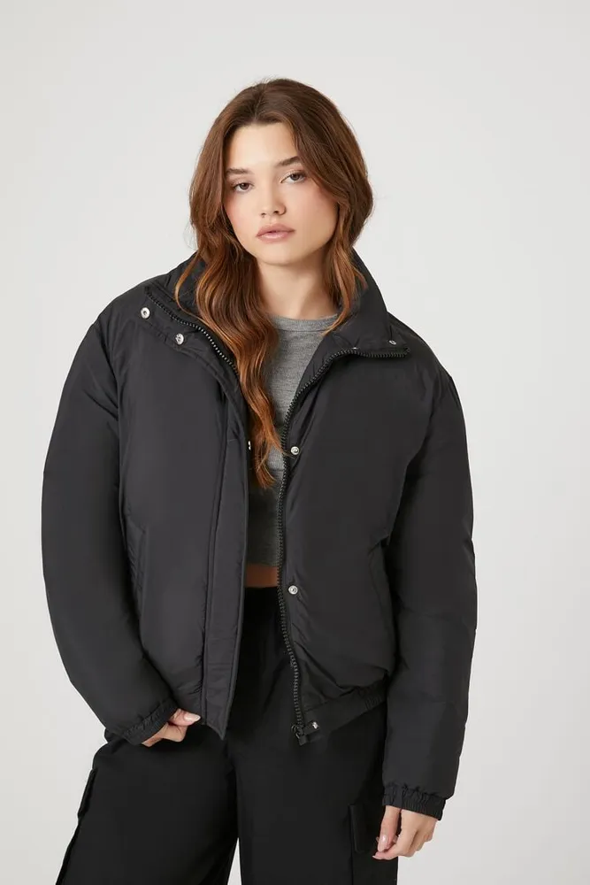 Black puffer jacket forever 21 shop