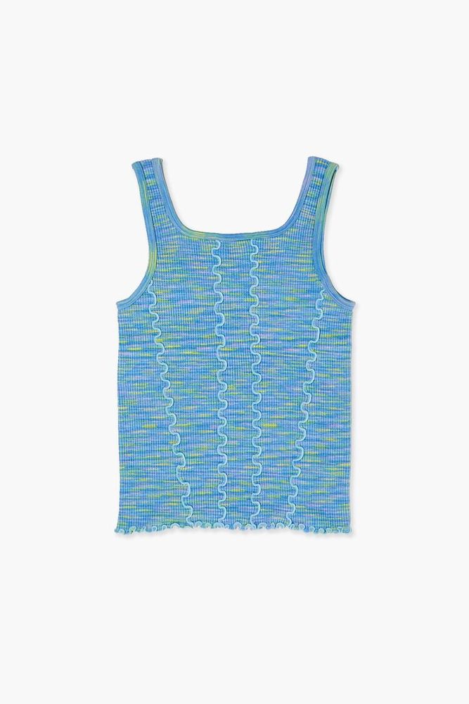 Forever 21 Girls Lettuce Edge Tank Top Kids in Blue Large