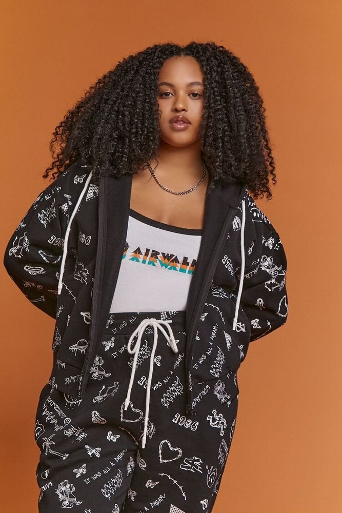 Forever 21 black online zip up hoodie