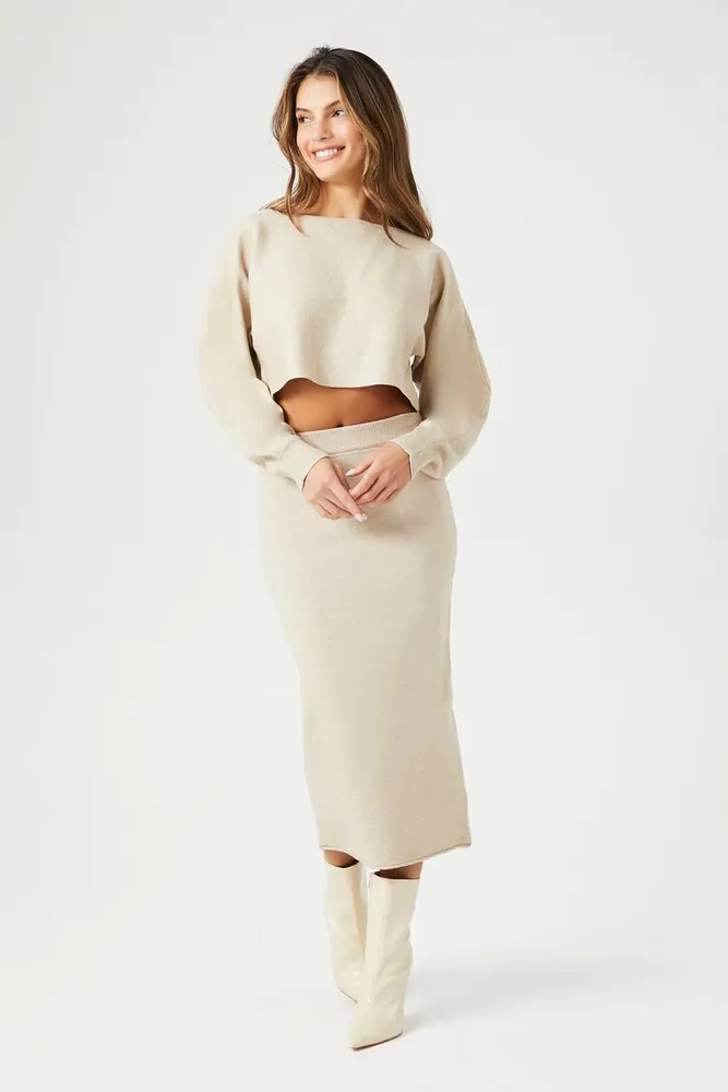 Sweater crop top and skirt set outlet