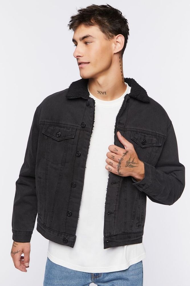 Forever 21 jean jacket with clearance fur