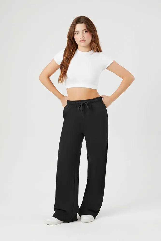 Wide leg fleece sweatpants hotsell forever 21