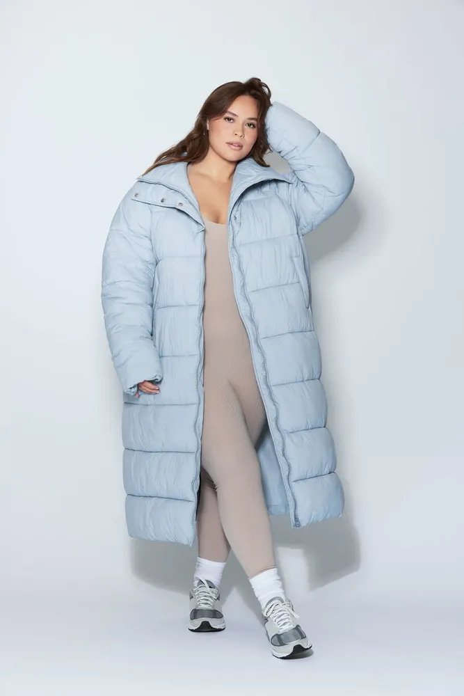 Forever 21 blue puffer jacket shop
