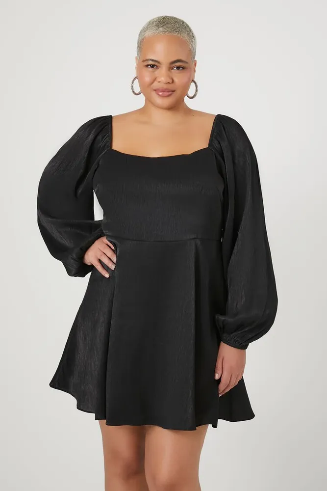Forever 21 Women s Chiffon Peasant Sleeve Mini Dress Vancouver Mall