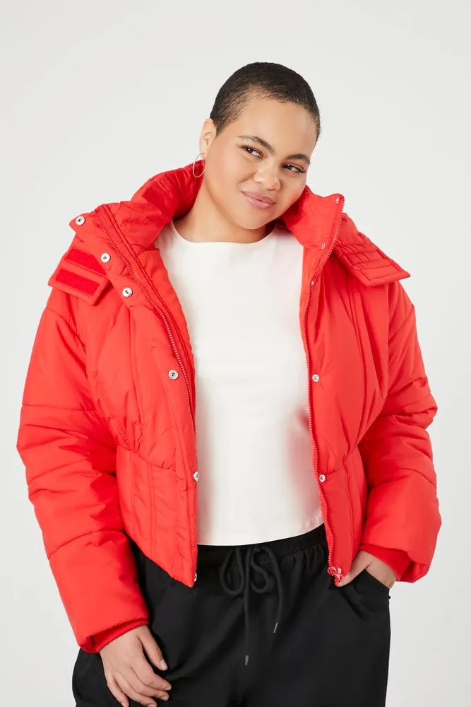 Red puffer 2024 jacket forever 21