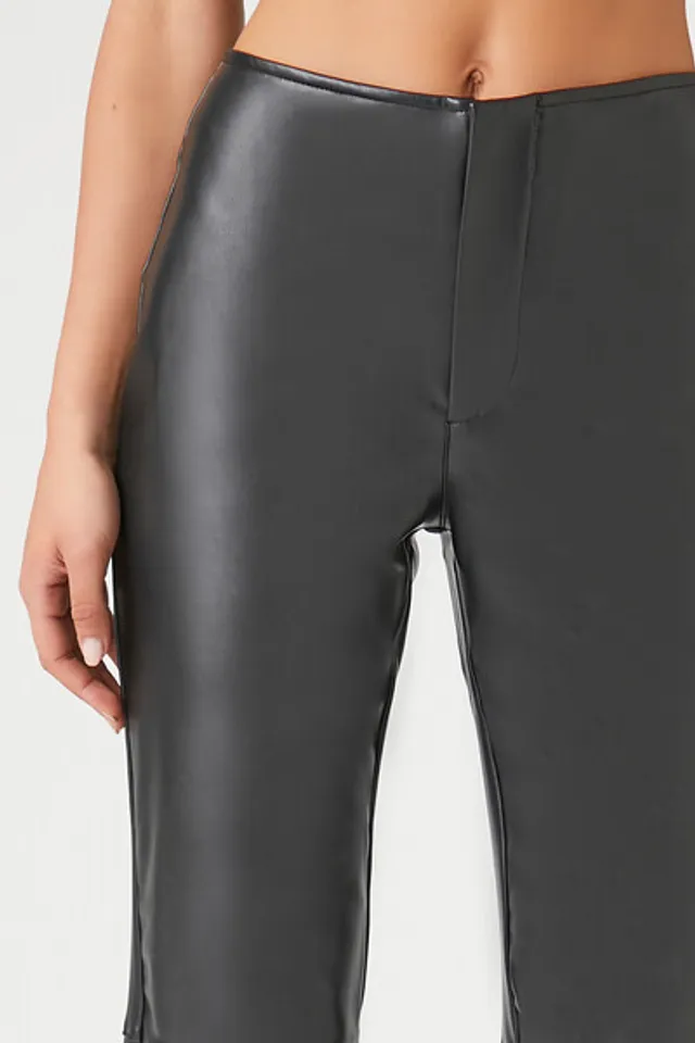 High waisted leather pants forever 21 top