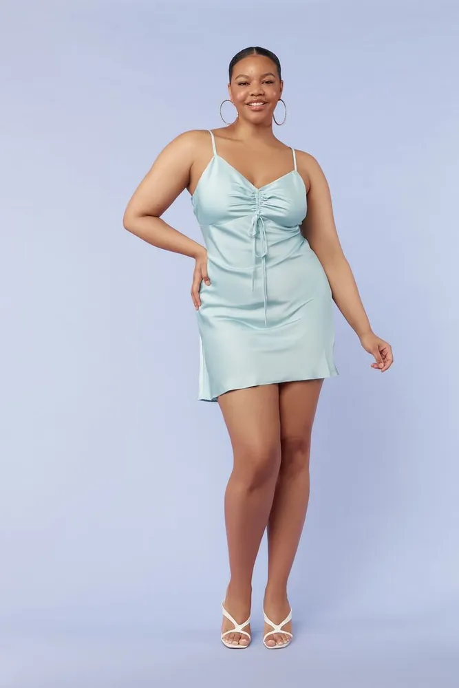 Forever 21 Women s Satin Slip Mini Dress in Blue 0X CoolSprings