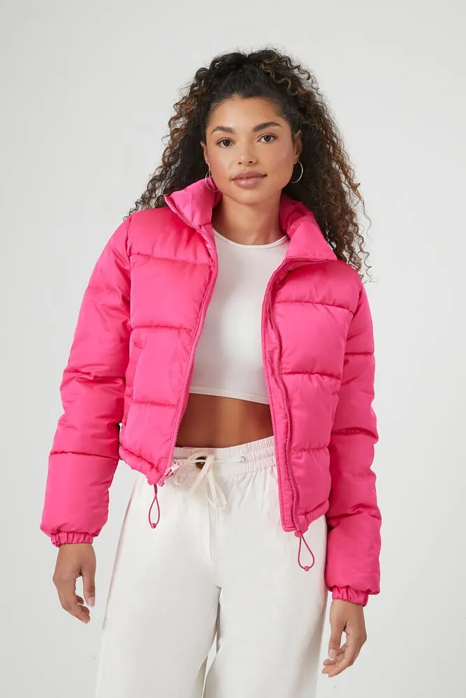 Forever 21 pink puffer jacket cheap