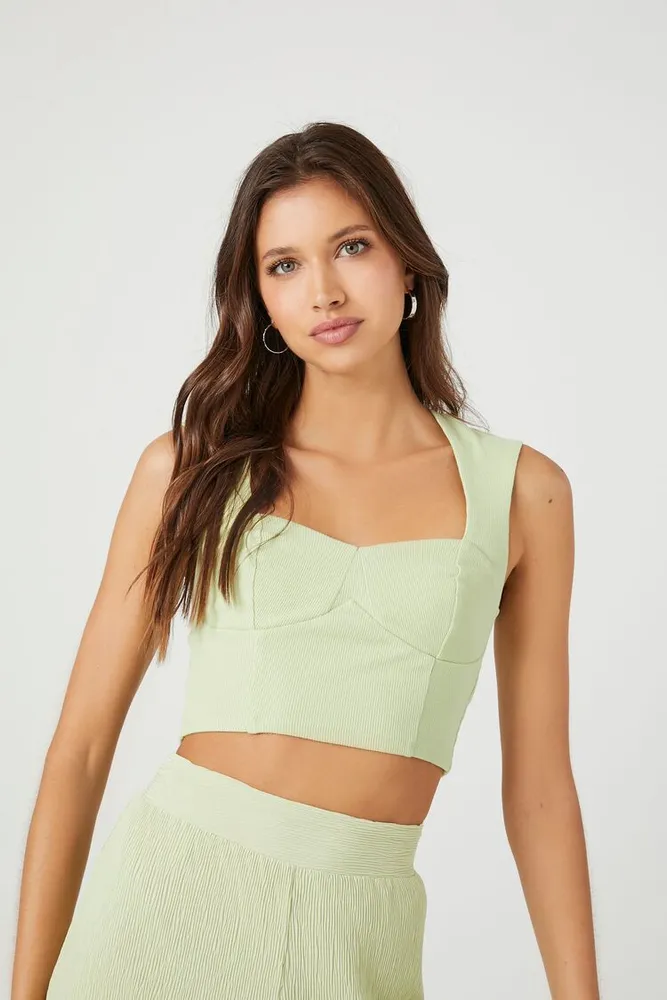 Ribbed knit crop top forever 21 on sale
