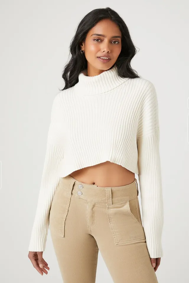 White turtleneck crop top forever 21 outlet