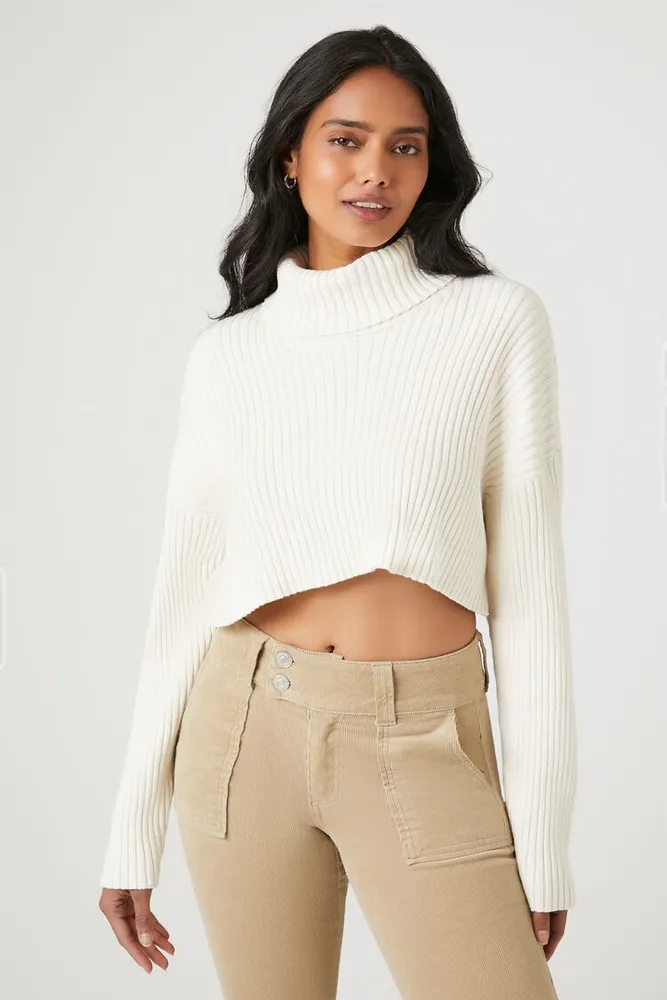Cream turtleneck crop top store