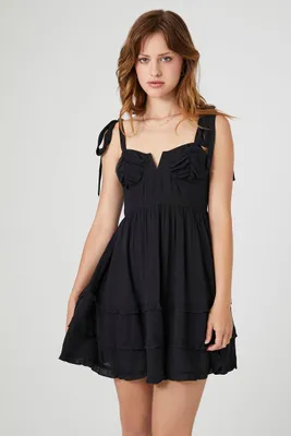 Forever 21 Women s Pleated Babydoll Dress Black Vancouver Mall
