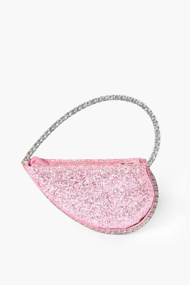 Forever 21 Women s Rhinestone Heart Clutch Bag in Pink