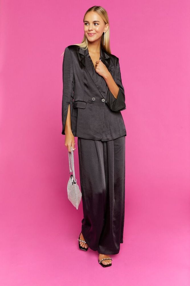 Forever 21 Women s Satin Wide Leg Pants in Black XS Vancouver Mall