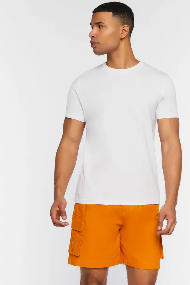 Forever 21 Men Cargo Drawstring Shorts in Sunset Gold Small