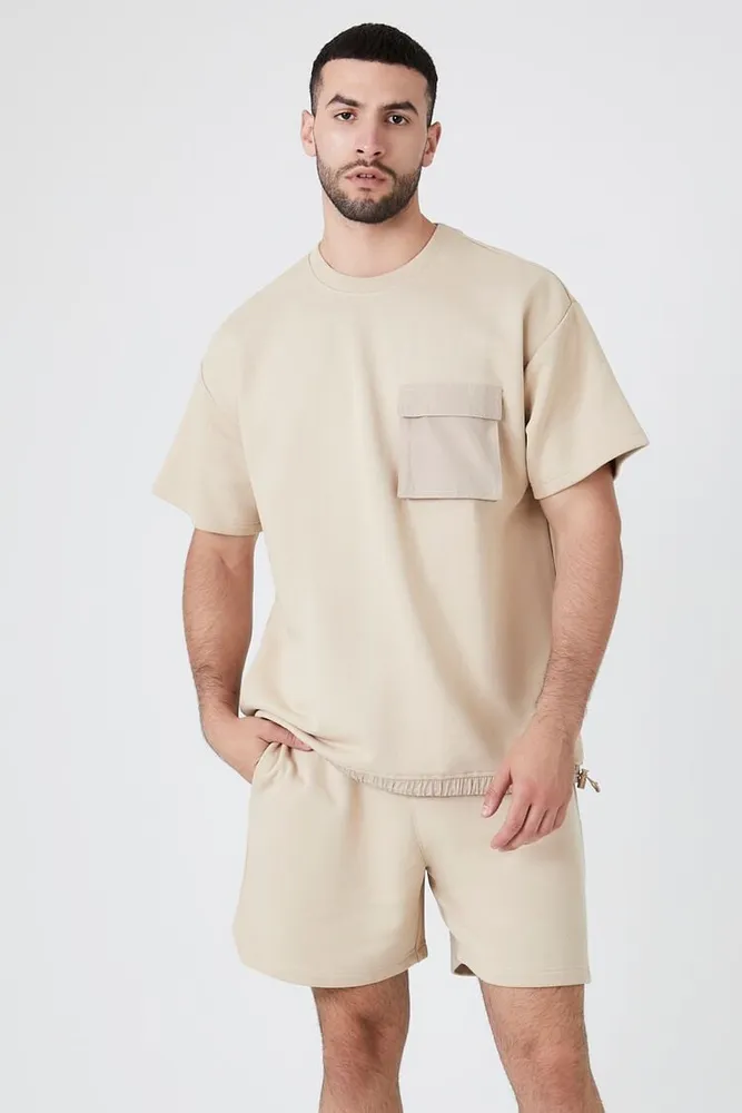 Men's french on sale terry drawstring shorts