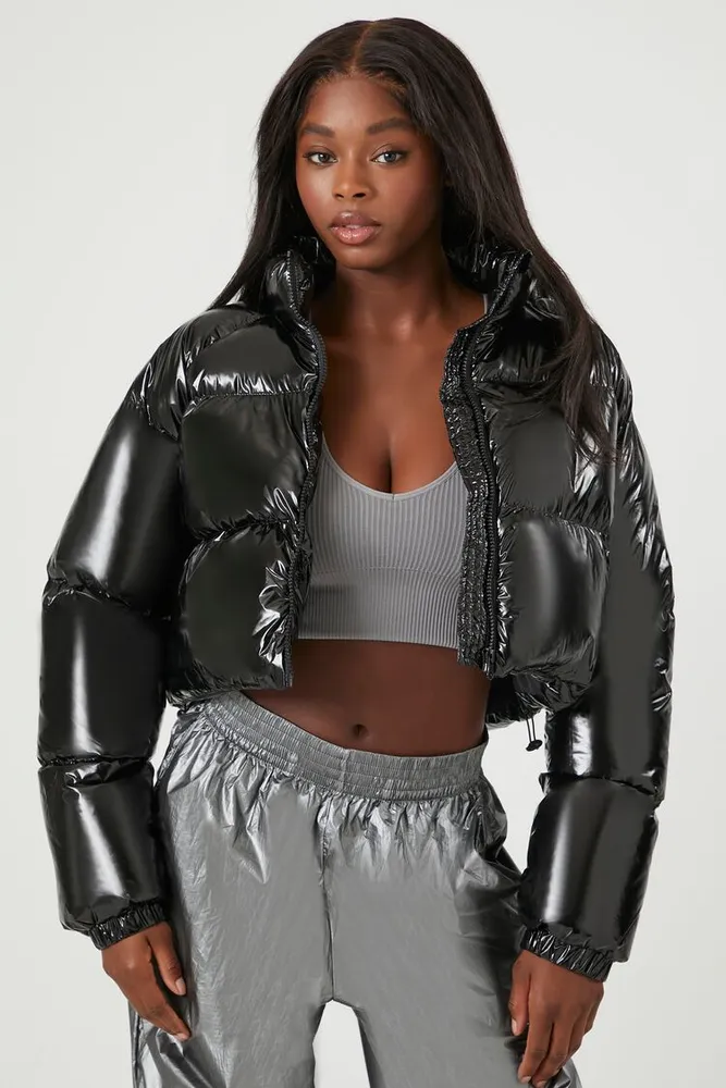Forever 21 shiny puffer jacket on sale