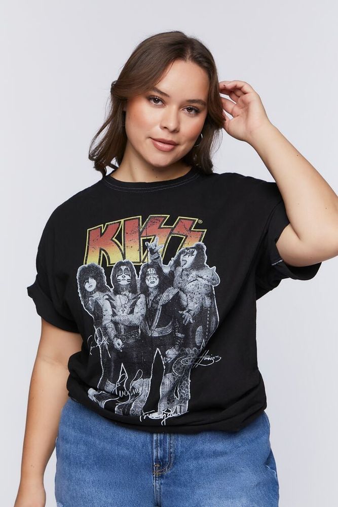 Forever 21 Women s KISS Graphic T Shirt in Black 0X Foxvalley Mall