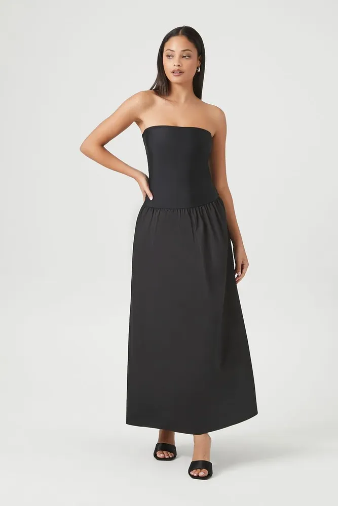 Forever 21 black strapless on sale dress