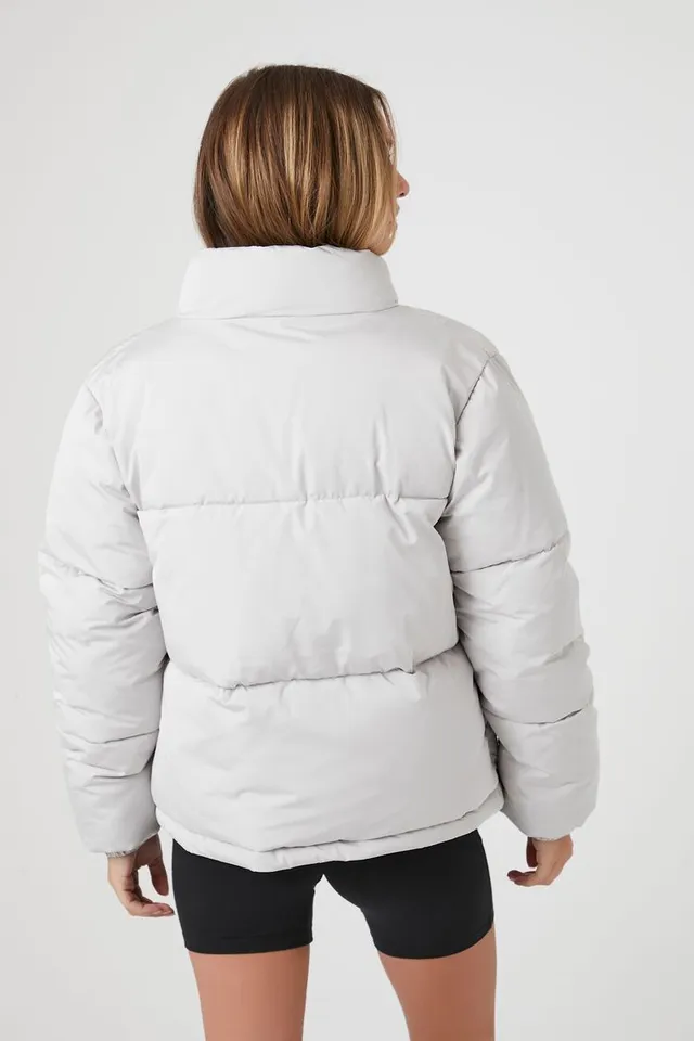 Forever 21 white puffer jacket discount