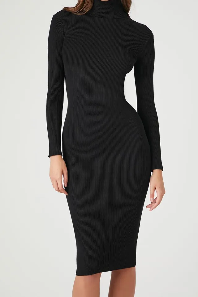 Turtleneck bodycon midi dress cheap