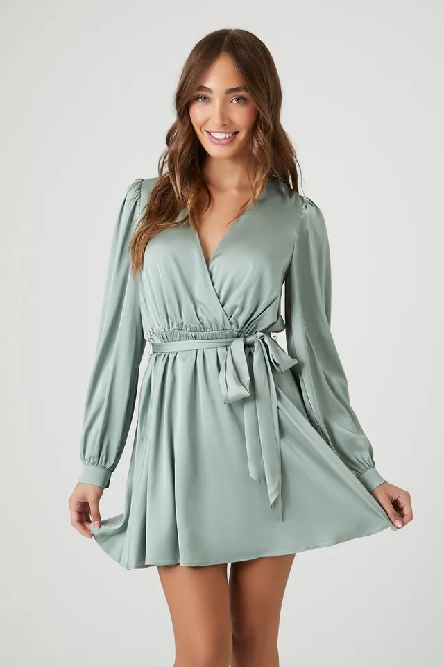 Forever 21 green sales wrap dress