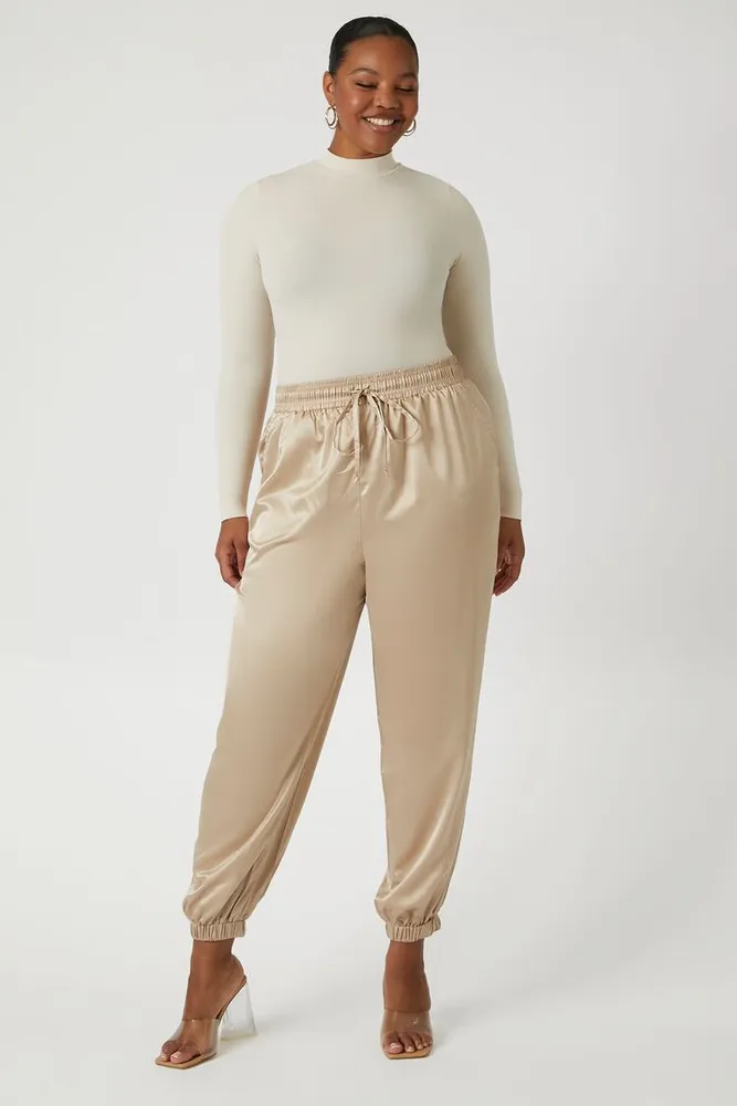 Satin joggers womens clearance